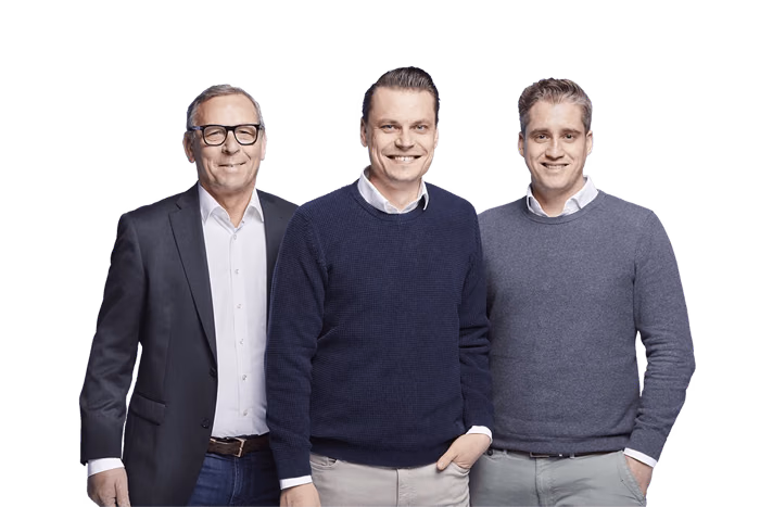 Die fincrm-Gründer Gebhard Harter, Lukas Harter und David Neukirchen